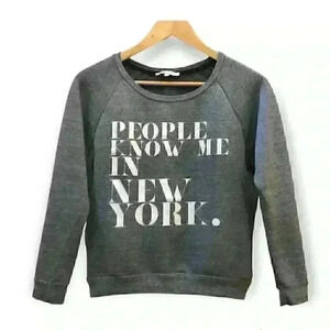 Rebecca Minkoff People Know Me  Graphic Sweatshit Gray Size XS